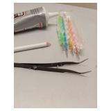 B7000 Adhesive Rhinestones Glue for Crafts, 2PCS 110ml / 3.7 fl oz with 5 Dotting Pen Tool, Wax Pencil and Tweezer, Jewelry Glue for DIY Craft, Makeup, Shoes, Jewelry Making, Nail Art