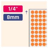 FACTORY SEALED - 6000 Pack - 1/4\ Small Dot Stickers Round Circle Labels - Orange"