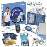 Play Wallet for Boys with Money and Pretend Play Toys, Cellphone, Smartwatch, Keys, Sunglasses, Toddler Wallet for Kids Ages 3 4 5 6 7 8 9 10 11 12 - Grown Up Pretend Play Set for Kids