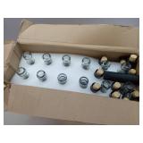 FACTORY SEALED - Encheng 12 oz Glass Bottles With Cork Lids,Home Brewing Juicing Bottles With Caps Shrink Capsules,Clear Wine Making Bottle For Sparkling Wine,Kefir,Food Storage,Leak Proof,Dishware Sa