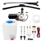 (UNUSED) Electric UTV Windshield Wiper Kit, 12V Electric Motor, Universal Power Wiper Kit (90Â° Wipe Sweep) with Washer Pump Kit for Polaris Ranger RZR 800/900/1000, Can Am Commander, Honda Pioneer,