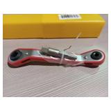 FACTORY SEALED - Refrigeration / HVAC Tool Set - Red Refrigeration Wrench (1/4 3/8" 3/16" 5/16") + Air Conditioning Valve Hex Tool - Wrench/Hex Bit Set (B08N6YDPGG)
