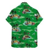 (UNUSED) Vzteek Mens-Hawaiian-Shirts-Short-Sleeve,Tropical Casual Button Down Shirts, Beach Holiday Summer Printed Shirts for Men(Green Palm, X-Large)