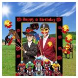 FACTORY SEALED - GREHUMOR Kentucky Derby Party Decorations 18 Pack Kentucky Horse Derby Photo Booth Props Run for The Rose Photo Props Glasses Horse Race Party Supplies for Derby Day Festival Horse Bi