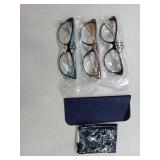 (UNUSED) 3 Pack Cat Eye Reading Glasses for Women, Blue Light Blocking Readers Flash Drill Reading Glasses with Spring Hinge (Black/Blue/Brown, 1, x)