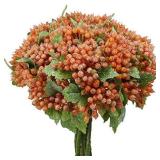 (UNUSED) DILATATA Plastic 12 Inch Pepperberry Artificial Berry Stems Holly Christmas Berries for Festival Holiday Crafts and Home Decor, Orange Berry Floral Christmas Tree Decorations