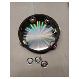 Radiant Tambourine 8 Inch Hand Held Drum with Double Row jingles, Reflective Tambourines Percussion Musical Instruments for Adults Kids Church Party Dance Games- Missing one Zill and bar for connectio