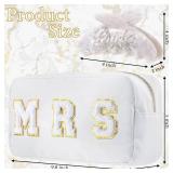 FACTORY SEALED - set of 2 Bride to Be Gift Bride Makeup Bag Mrs Makeup Bag Hair Claw Clip Engagement Bridal Shower Gifts for Bachelorette Wedding(MRS)