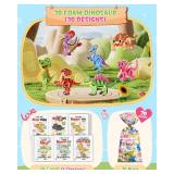 FACTORY SEALED - JMHACHY 30 Pack Valentines Cards for Kids School with Foam Dinosaur Classroom Exchange Prize Gifts Valentines Cards for Boys Girls Party Favors