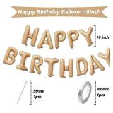 FACTORY SEALED - FUNTOOB Caramel Happy Birthday Balloons Banner - 16 Inch Foil Letter Balloons for Boys Girls Adults - Birthday Sign Decorations