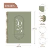FACTORY SEALED - Rileys 2025 Weekly Planner - Annual Weekly & Monthly Agenda Planner, Jan - Dec 2025, Flexible Cover, Notes Pages, Twin-Wire Binding (8.5 x 11-Inches, Green)