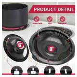 (UNUSED) COZZIVITA Stove Drip Pan for Electric Stove Top, Compatible with Frigidaire 10% Energy Save by Enamel Spraying Prevent Bending and Rust Includes a Set of 4 Oven Burner Drip Pans, Black