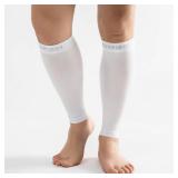 FACTORY SEALED - EVOPLECI 20-30mmHg Black Calf Compression Sleeve Men and Women Wide Calf Sleeve Brace Compression Socks for Leg Support Shin Splint Pain Relief (White, XX-Large)