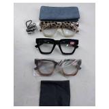 (UNUSED) Kafirlo Oversized Reading Glasses For Women Readers Oprah Style Blue Light Blocking Computer Cheaters Designer Ladies Square Large Frame Stylish Fashion Funky Cute Trendy Big Head Best 3 Pack