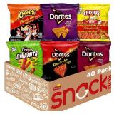 FACTORY SEALED - Frito Lay Fiery Mix Variety Pack, Hot & Spicy Snacks Single Serve Bags, (Pack of 40), Flamin