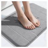 (UNUSED) Yimobra Memory Foam Bath Mat, Super Soft Absorbent Bathroom Rug Non Slip 24x17 Inch, Quick Dry, Machine Washable Floor Carpet for Tub Shower, Home Decor Accessories, Gray