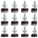 (UNUSED) Anwenk Furniture Levelers Adjustable Furniture Feet Leveling Table Chair Levelers T-Nut Leg Levelers with High-Density Felt, 1/4-20x1 Threaded Shank T-Nuts 12 pack