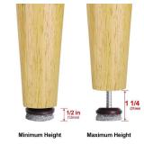 (UNUSED) Anwenk Furniture Levelers Adjustable Furniture Feet Leveling Table Chair Levelers T-Nut Leg Levelers with High-Density Felt, 1/4-20x1 Threaded Shank T-Nuts 12 pack