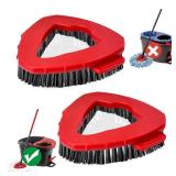 (UNUSED) Scrub Brush, 2 Pcs Spin Mop Scrub Brush Head Compatible for O Cedar EasyWring 1-Tank System, Hard Bristle Cleaning Brush for Bathroom, Kitchen, Tub and Tile