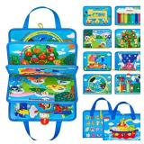 FACTORY SEALED - Kickduck Busy Board Montessori Toys for 3 4 Year Old Boys & Girls Birthday Gifts, Educational Activity Sensory Board Preschool Learning Toys for Toddlers, Travel Toys for Airplane (No