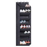 FACTORY SEALED - SLEEPING LAMB Over The Door Shoe Organizer for Closet with Large Deep Pockets, Narrow Shoe Rack for Door Hanging Boots Storage, Black - Retail: $20