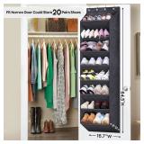 FACTORY SEALED - SLEEPING LAMB Over The Door Shoe Organizer for Closet with Large Deep Pockets, Narrow Shoe Rack for Door Hanging Boots Storage, Black - Retail: $20