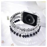 FACTORY SEALED - KOREDA Beaded Bracelet Compatible for Apple Watch Band 38mm 40mm 41mm 42mm 44mm 45mm 46mm Series 10 9 8 7 SE 6 5 4 Women, Fashion Cute Handmade Elastic Pearl Beads Stretch Strap for i