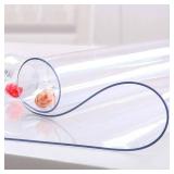 NECAUX Custom 16 x 31.5 Inch Clear Desk Cover Protector, 1.5mm Thick Plastic Desk Pad, Desk Protector Clear, Desk Mats on top of Desk, Vinyl Clear Table Cover Protector for Computer Desk, Writing Desk