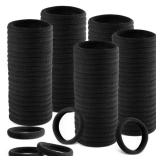 FACTORY SEALED - TAOVEN 120 Pcs Black Hair Ties No Damage for Women, Ponytail Holders for Thick Hair, Seamless Cloth Fabric Soft Hair Bands for Women