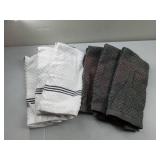 Infinitee Xclusives 100% Cotton Kitchen Towels - 15x25 Inch Ultra Soft Tea Towel, Super Absorbent Terry Dish Towels for Kitchen Linens |Grey| (6 Towels Included/3 white & 3 grey) See Photos for stains