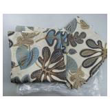 Mika Home Set of 2 Jacquard Tropical Leaf Pattern Throw Pillow Covers Decorative Pillowcase 20X20 Inches,Blue Cream