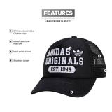 adidas Originals Mixed Graphics Foam Front High Crown Snapback Trucker Hat, Black/White, One Size