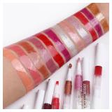 FACTORY SEALED - 2 in 1 Purple Red Shimmer Lip Gloss Lip Plumper Gloss Tinted Glitter Lipgloss Lipstick Moisturizing High Shine And Vegan Plumping Lip Gloss For Women Girls Long-Lasting Dry Lip Care B