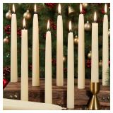 (UNUSED) 8in Beeswax Taper Candles 8 Hours Beeswax White Candlesticks 6 Pack Smokeless Tapered Candle Sticks Unscented Bees Wax Candle for Home Prayer