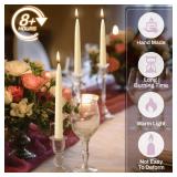(UNUSED) 8in Beeswax Taper Candles 8 Hours Beeswax White Candlesticks 6 Pack Smokeless Tapered Candle Sticks Unscented Bees Wax Candle for Home Prayer