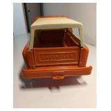 1960s Tonka Orange Chevrolet Pickup Truck with Camper Shell, Vintage Toy Truck Collectible