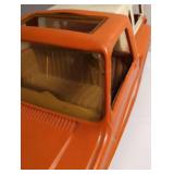 1960s Tonka Orange Chevrolet Pickup Truck with Camper Shell, Vintage Toy Truck Collectible