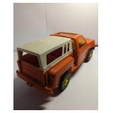 1960s Tonka Orange Chevrolet Pickup Truck with Camper Shell, Vintage Toy Truck Collectible