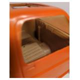 1960s Tonka Orange Chevrolet Pickup Truck with Camper Shell, Vintage Toy Truck Collectible