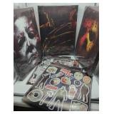 Horror Decor Collection- Three canvas frames, A Nightmare on Elm Street, Friday 13th Horror Window Clings Halloween Collection