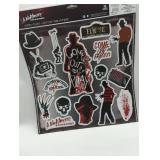 Horror Decor Collection- Three canvas frames, A Nightmare on Elm Street, Friday 13th Horror Window Clings Halloween Collection