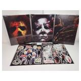 Horror Decor Collection- Three canvas frames, A Nightmare on Elm Street, Friday 13th Horror Window Clings Halloween Collection