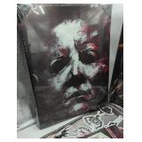 Horror Decor Collection- Three canvas frames, A Nightmare on Elm Street, Friday 13th Horror Window Clings Halloween Collection