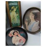 Classic Coca-Cola Coke Advertising 3 Metal Tray Vintage Collectible Collection