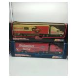 NASCAR 1:43 Scale Budweiser Racing Team & Motorcraft Race Team Transporters Semi Trucks