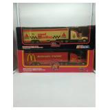 1993-1994 NASCAR Racing Champions Team Transporter Set, 2 Semi Trucks - McDonald