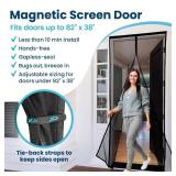 Flux Phenom Magnetic Screen Door (2 Pack) - Bugs Out, Breeze in - 9min Install Auto-Sealing Heavy Duty Double Stitched Mesh, Hands Free Sliding & Patio Doors Net, Pet & Kid Friendly, 38 x 82 Inch