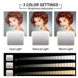 Makeup Bag with Light up Mirror, Travel Makeup Case with Mirror and Lights, Lighted Cosmetic Train Case with 3 Color Settings, Make up Organizer Bag with Adjustable Dividers Brush Board - Retail: $30