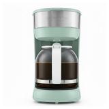 12-Cup Drip Coffee Maker with Borosilicate Glass Carafe, One-Touch Operation Machine, Anti-Drip System, Reusable Filter and Clear View Water Gauge, Ideal for Home or Office, Light Teal CM412LBL
