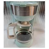 12-Cup Drip Coffee Maker with Borosilicate Glass Carafe, One-Touch Operation Machine, Anti-Drip System, Reusable Filter and Clear View Water Gauge, Ideal for Home or Office, Light Teal CM412LBL